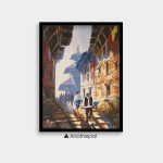 AASY15 - A small abstract painting of the streets of Nepal