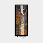 AASY22 - A small abstract painting of the people in the streets