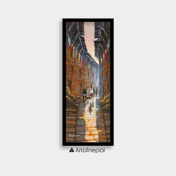 AASY22 - A small abstract painting of the people in the streets