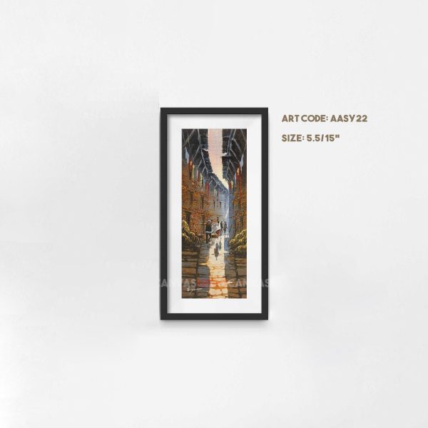 AASY22 - A small abstract painting of the people in the streets