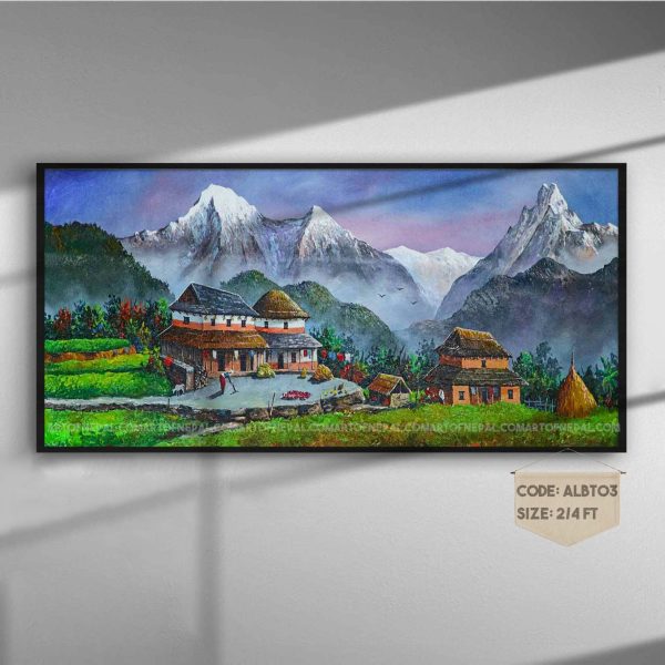 ALBT03 - Mt.Annapurna, Fishtail and a small village