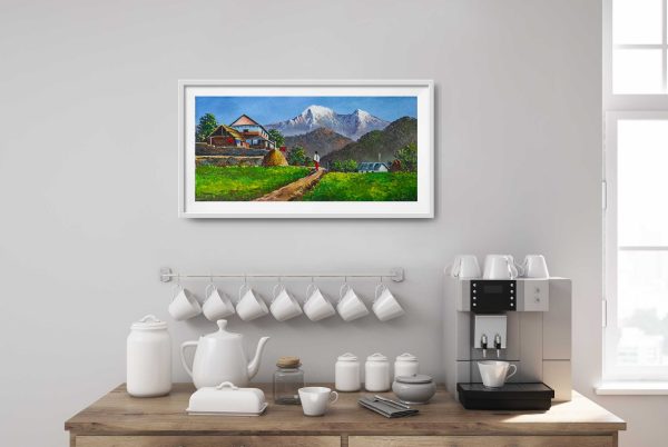 ALBT14- Mt.Annapurna, Hills and Nepali house