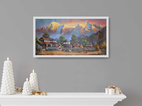 ALBT37 - Sunset over Annapurna range and Village lifestyle
