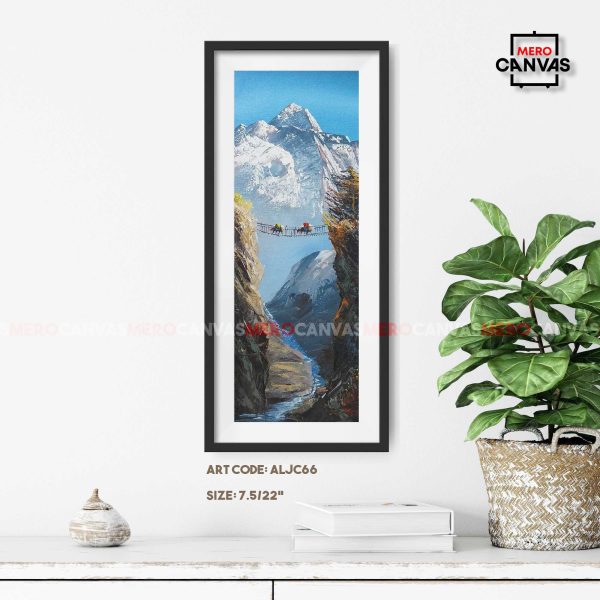 ALJC66 - Snow capped Mt.Everest behind a small bridge