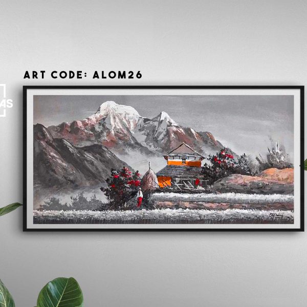 Alom26-Nepali landscape art on canvas