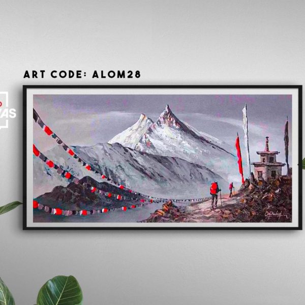 ALOM28- Beautiful view of mountain painting