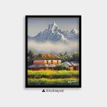 ALSY05 - A Traditional Nepali house and a Mountain at the back