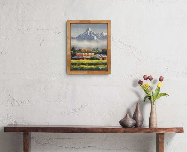 ALSY05 - A Traditional Nepali house and a Mountain at the back