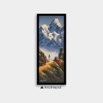 ALSY09 - A small landscape painting of Mountains and hills