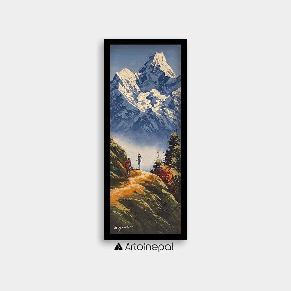 ALSY09 - A small landscape painting of Mountains and hills