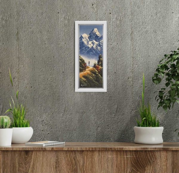 ALSY09 - A small landscape painting of Mountains and hills