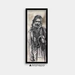 UNAP02 - A small acrylic painting of an elder man