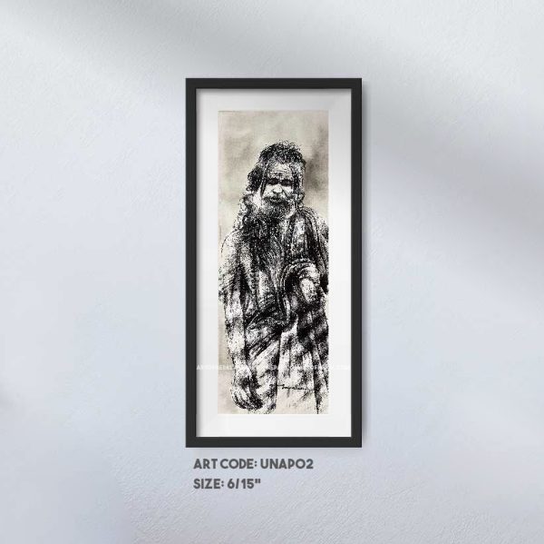 UNAP02 - A small acrylic painting of an elder man