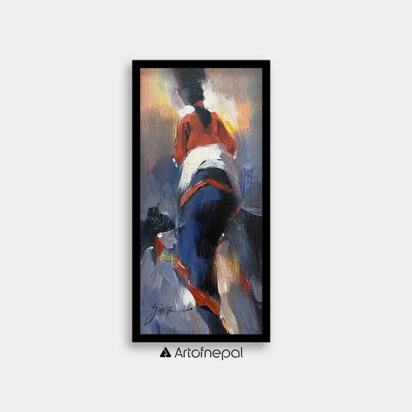 UNAP03 - An acrylic painting of an elder woman