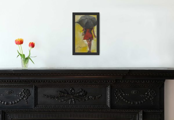 UNAP14 - A woman in red carrying an umbrella