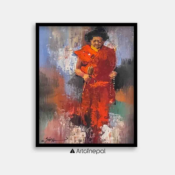 UNAP20 - An abstract painting of a buddhist