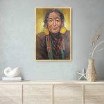UNAP27 - A beautiful abstract painting of an elder nepali woman