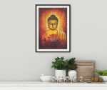 UNAP31 - An acrylic painting of Lord Buddha and lotus