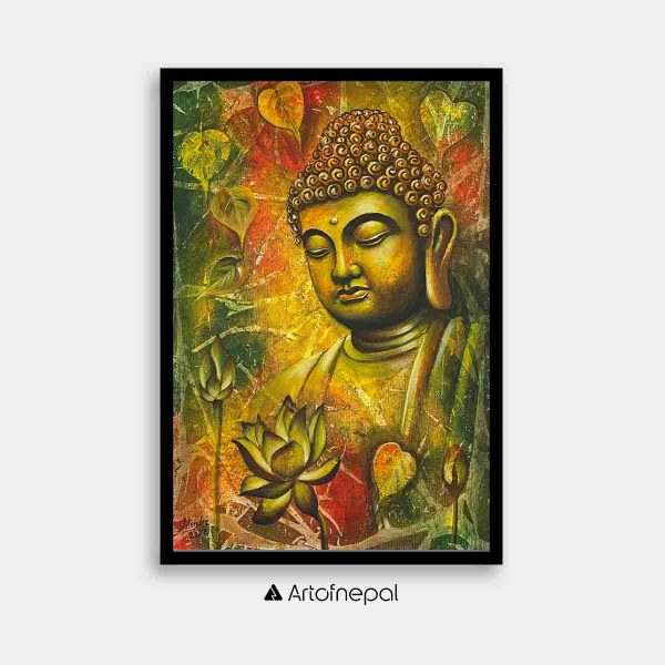 AAJT06 - An abstract nature painting of Gautam Buddha