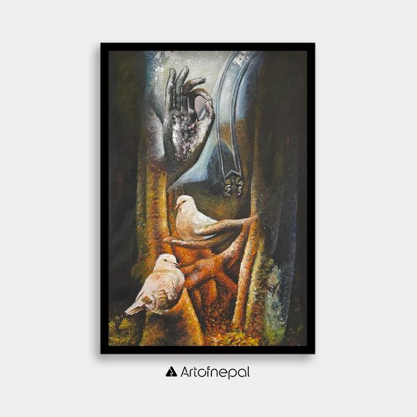 AAJT04 - An abstract painting of Buddha