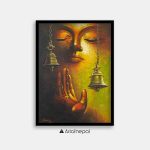 AAJT03 - A peaceful painting of Buddha with bells