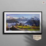 ALOM117 - Snow capped Annapurna range and village