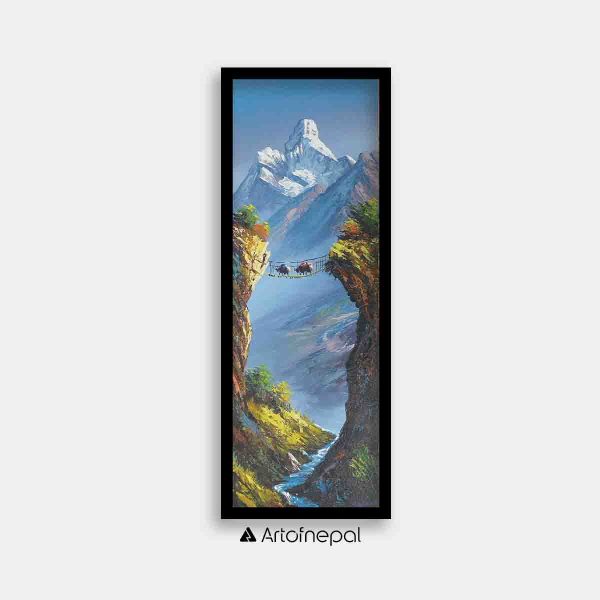 ALJC19 - Snow capped Mt.Ama Dablam and Bridge