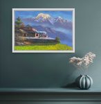 ALOM114 - Traditional Nepali house near mountain range