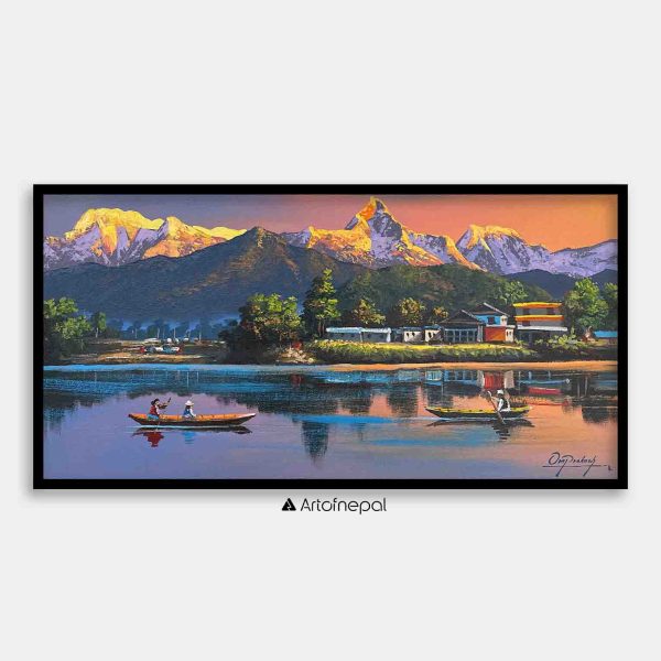 ALOM125- Sunset over Annapurna range and Lakeside Pokhara