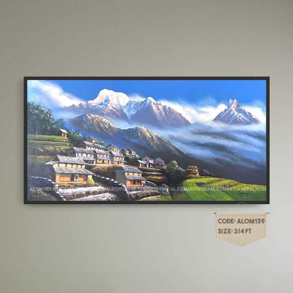 ALOM139- Mt.Annapurna,Fishtail and a small village