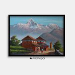 ALOM43- Mt.Annapurna's view with Nepali houses