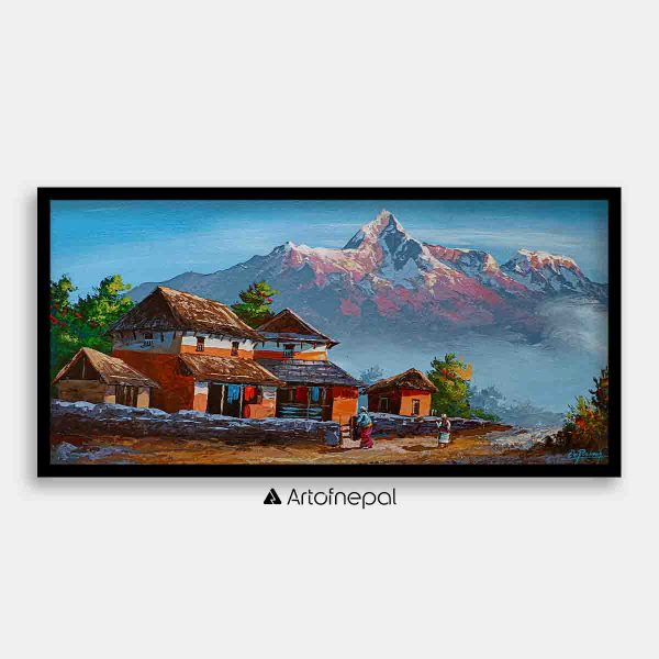 ALOM47- Annapurna range's view from hillside village
