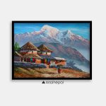 ALOM48- Nepali Village view with Annapurna Range