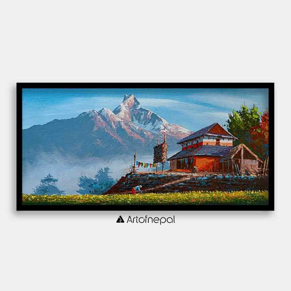 ALOM49- Mt.Machhapuchhre, Nepali house on the hills