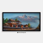 ALOM50- Nepali house on the hills with Annapurna Range