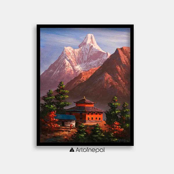 ALOM57- Ama Dablam, Hills and Temple