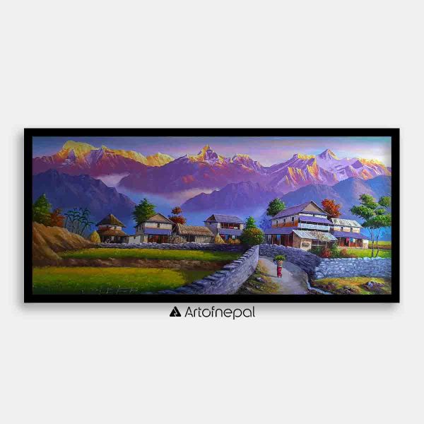 ALOM71- Scenery of Annapurna range and Nepali village