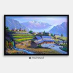 ALOM72 - View of Mt.Annapurna from Nepali village