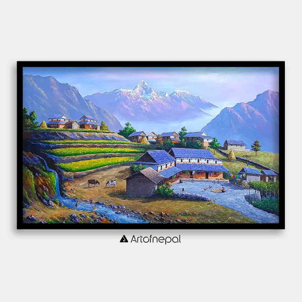 ALOM72 - View of Mt.Annapurna from Nepali village