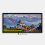ALOM74- Scenery of Annapurna range and Nepali house