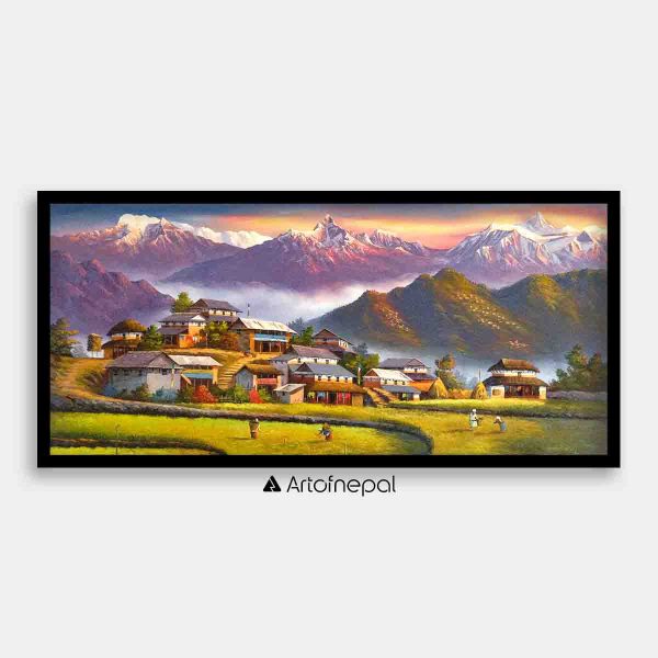 ALOM91 - scenery of Annapurna Range and village life