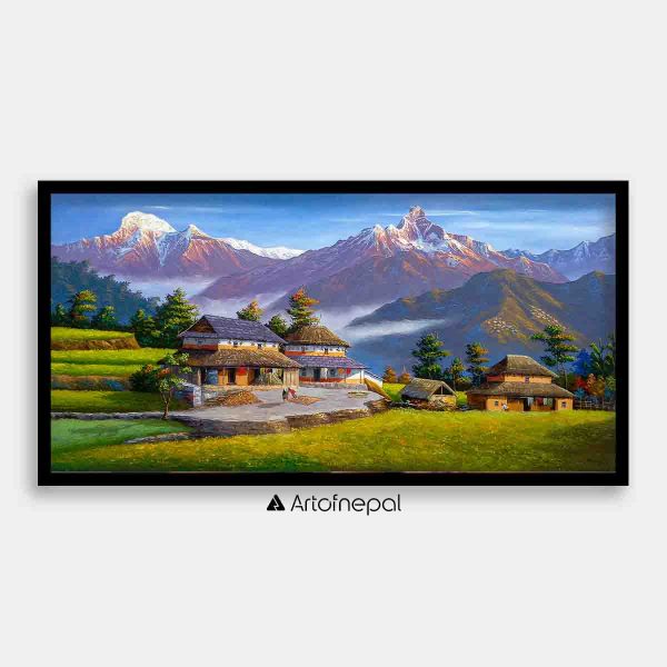 ALOM96 - Mt.Annapurna, Machhapuchhre seen from Nepali village