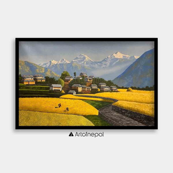 OLJT06 - Mustard Fields and Nepali Houses in Harmony