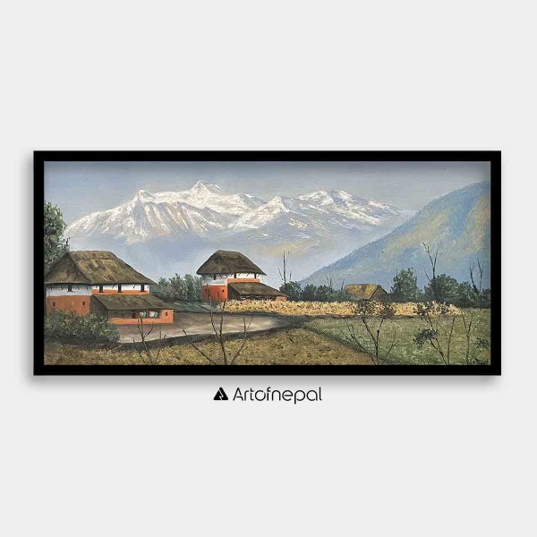 OLJT09 - Traditional Nepali House and Beautiful Mountain