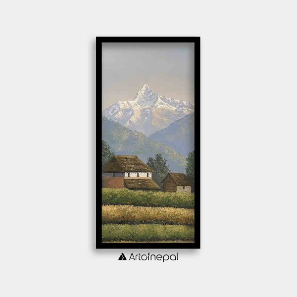 OLJT10 - Annapurna range, Hills and Nepali house