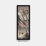 ALJC27 - Black and white painting of Mt.Everest