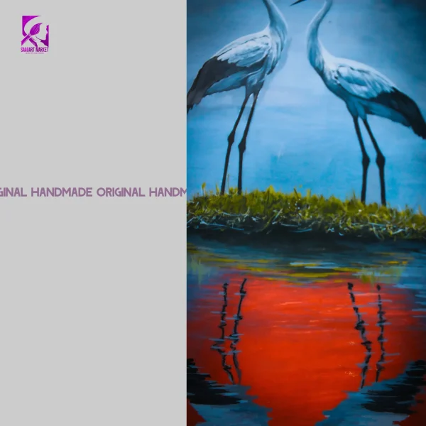 JAPANESE STYLE | HANDMADE ORIGINAL PAINTING | FABRIC COLOR | SUWAAN BIRD | WILD & ANIMAL