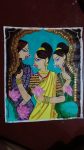 Three Girls mithila painting
